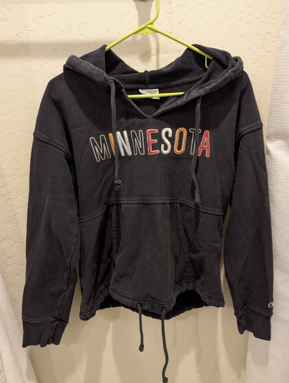 Minnesota Embroidered Black Women's Hoodie